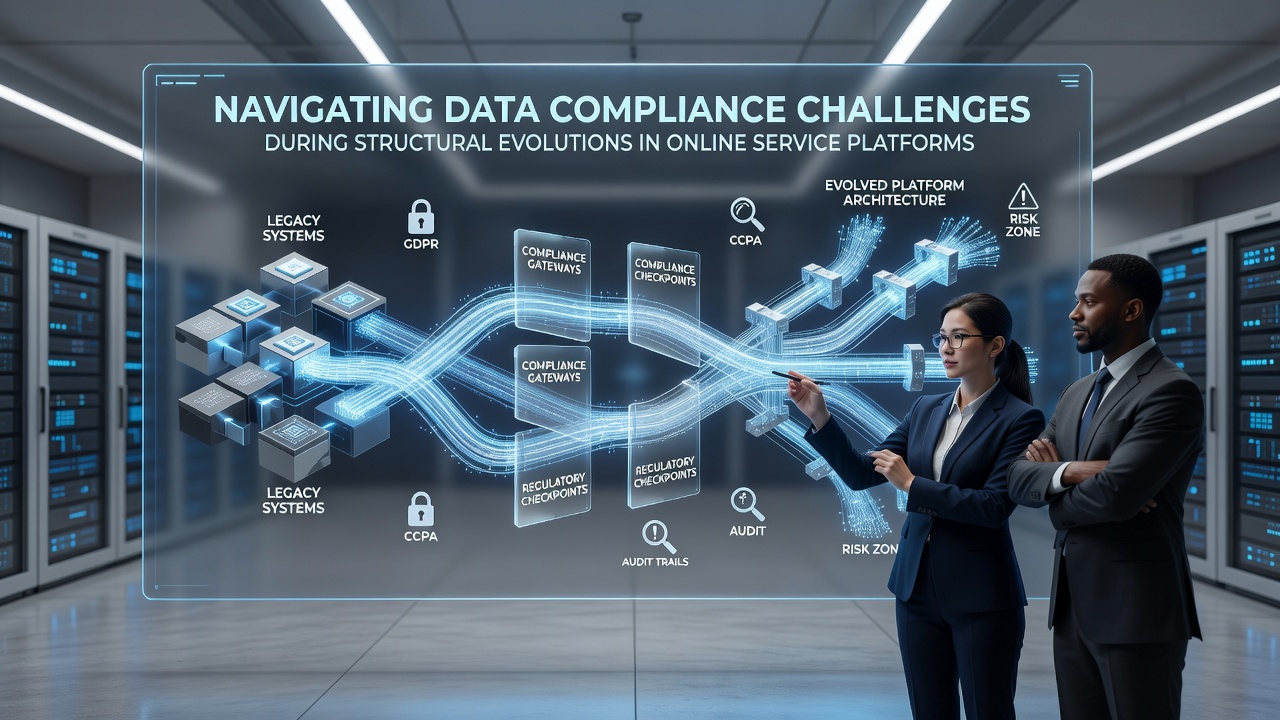 Navigating Data Compliance Challenges During Structural Evolutions in Online Service Platforms
